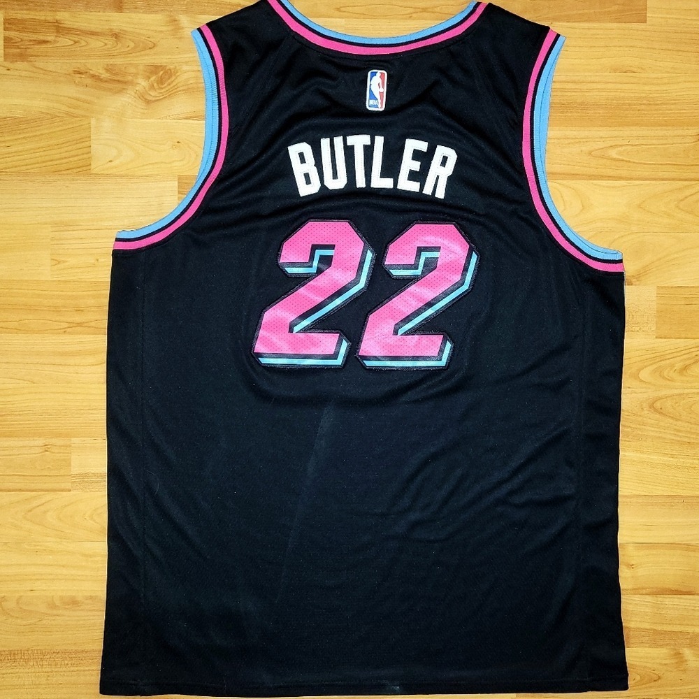 Nike Jimmy Butler Miami Heat Vice Swingman City Edition Jersey Black Pink XLT/56 - Picture 2 of 5